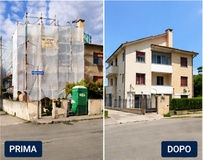 Prima e dopo intervento edilizio